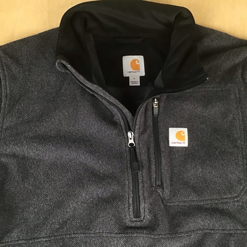 Carhartt Dalton Half Zip Fleece Mens Large Gray 103831-013 Outdoor - Picture 2 of 9